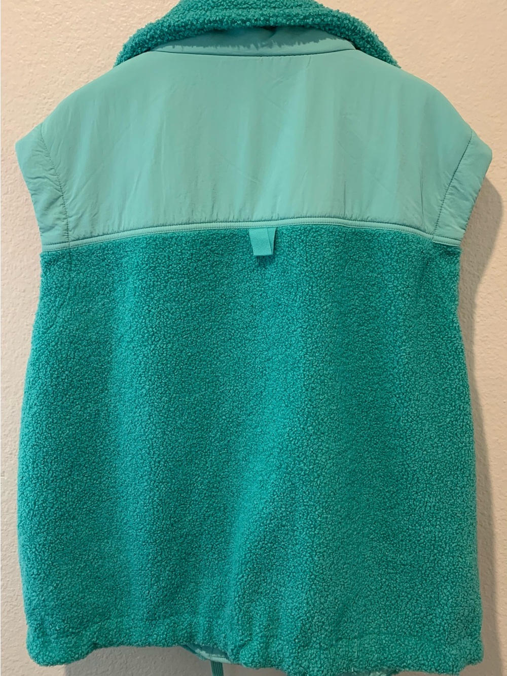 JoyLab Teal Plush Sherpa Vest - Sleeveless Zip Snap Front - Picture 3 of 6